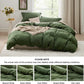 BEDSURE Olive Green Duvet Covers Queen Size - Soft Brushed Microfiber 3 Pieces with Zipper Closure, 1 Duvet Cover 90X90 Inches and 2 Pillow Shams(No Comforter)