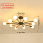 Semi Flush Mount Ceiling Light,10-Light E26 Base Modern Black Sputnik Chandelier,Industrial Ceiling Lamp Fixture for Kitchen Farmhouse Living Room Dining Room