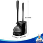 Toilet Plunger and Bowl Brush Combo for Bathroom Cleaning, Black, 1 Set
