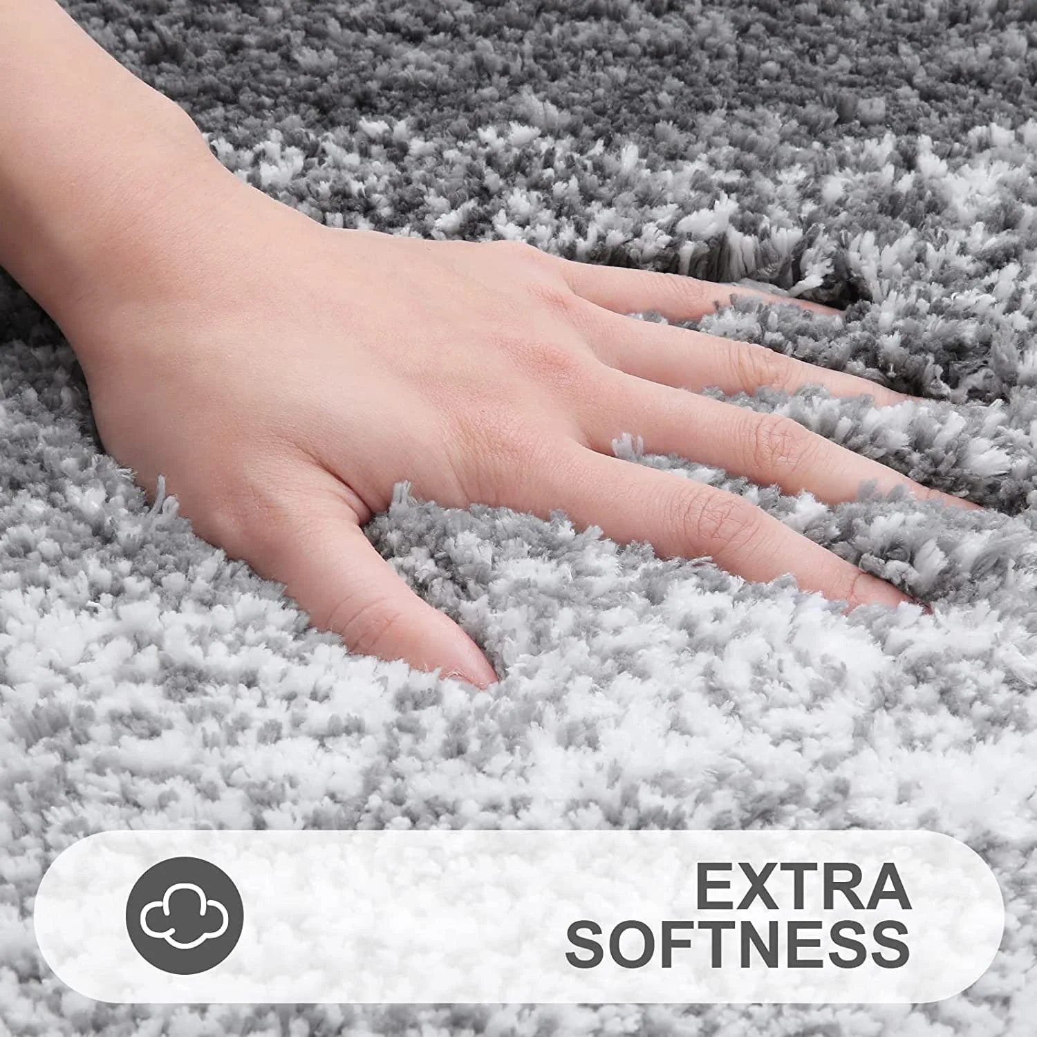 Luxury Bathroom Rug Mat, Extra Soft and Absorbent Microfiber Bath Rugs, Non-Slip Plush Shaggy Bath Carpet Runner, Machine Wash Dry, Bath Mats for Bathroom Floor, Tub and Shower, 20X59, Grey