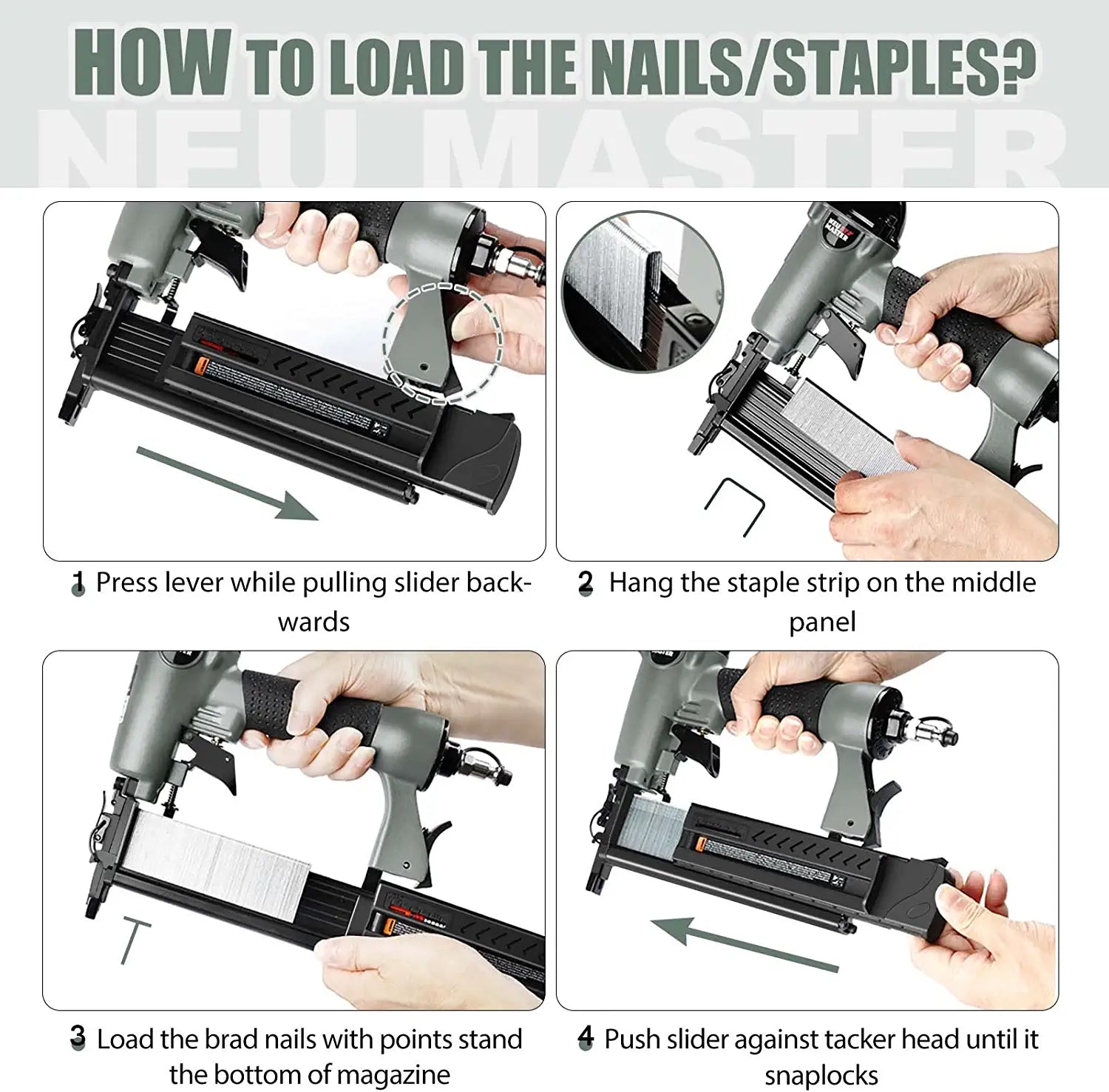 Pneumatic Brad Nailer,  2 in 1 Nail Gun Staple Gun Fires 18 Gauge 2 Inch Brad Nails and Crown 1-5/8 Inch Staples with Carrying Case and Safety Glasses