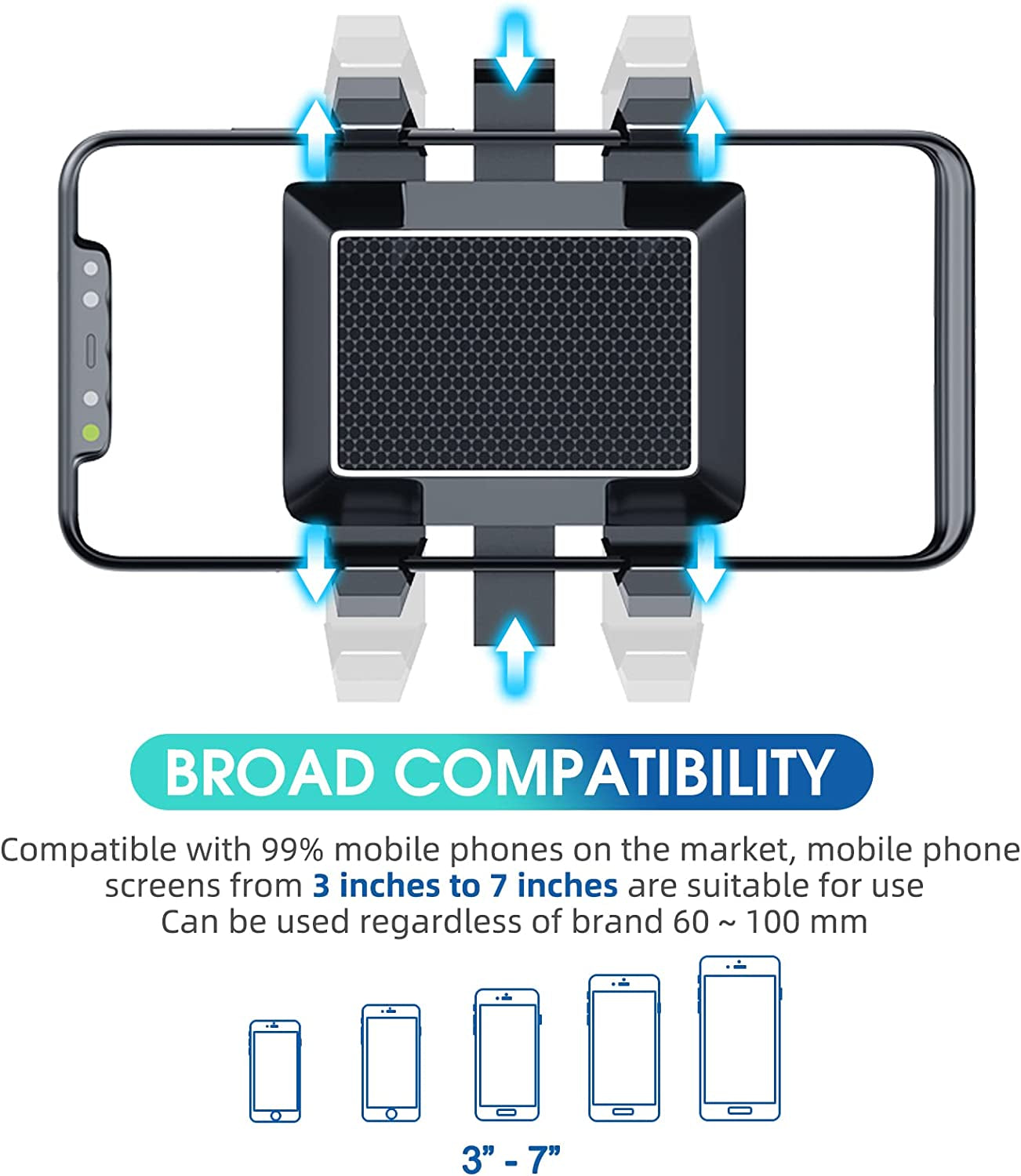 Phone Mount for Car, 360°Rotatable and Retractable Car Phone Holder Mount Multifunctional Rearview Mirror Phone Holder Car Adjustable Cell Phone Holder for Iphone 13 12 11 Pro Max XR All Smartphones