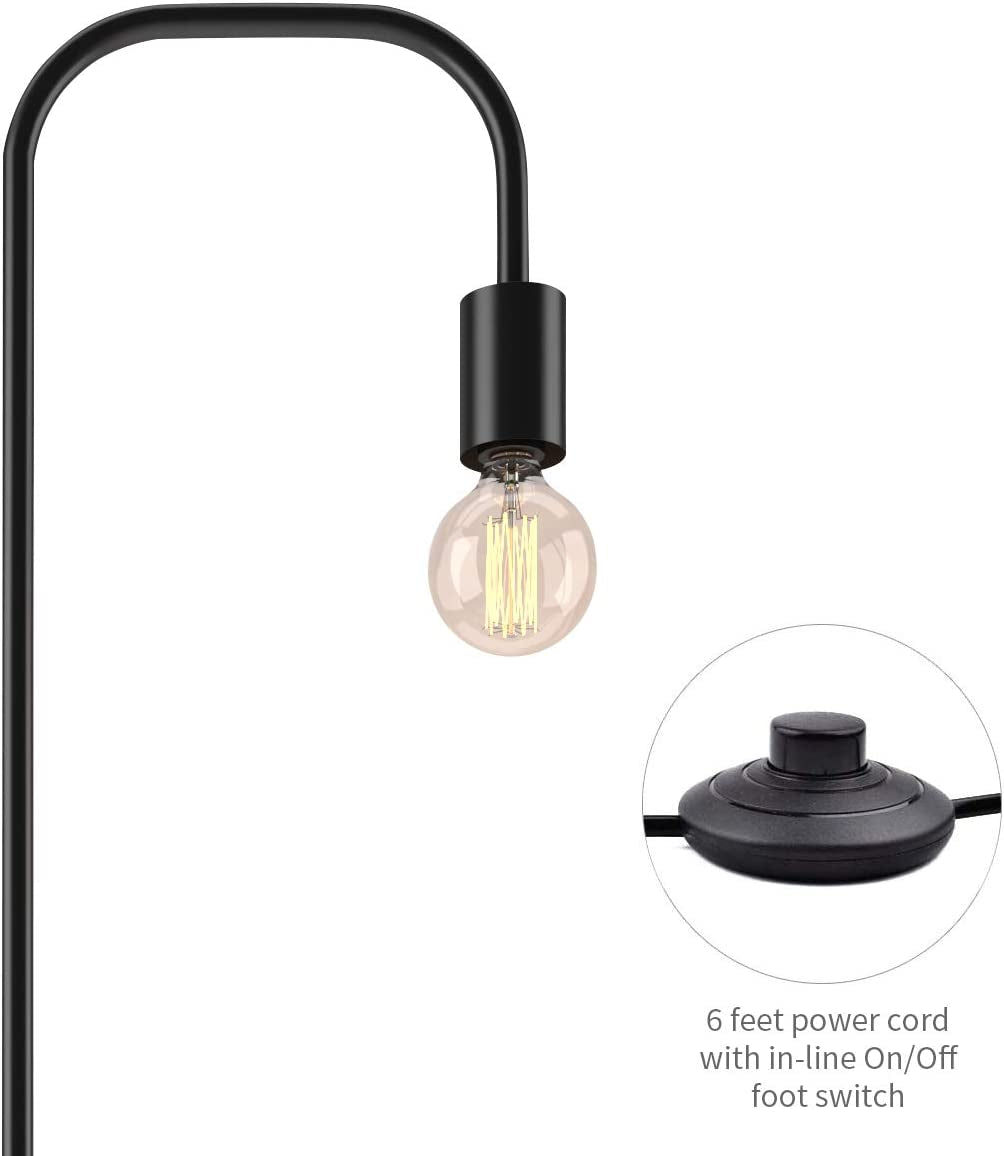 Industrial LED Floor Lamp for Living Room Bedroom Reading Office Metal Minimalist Standing Lamp Black(Bulb Not Included)