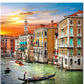 Wall Art Decor Poster Painting on Canvas Print Pictures Scenic Views of Venice Canal Boat Italy Town Landscape Framed Picture for Home Decoration Living Room Artwork