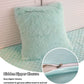 2 Pack Faux Fur Pillow Shams,Shaggy Plush Home Decorative Luxury Series Super Soft Furry Pillow Case with Zipper Closure for Home Sofa Couch Decoration,Standard Queen(Mint,20"X26")