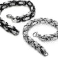 2-3 Pcs 8MM Stainless Steel Chain Link Bracelets for Men Byzantine Bracelets,8.0-9.1 Inches