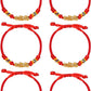 6Pcs Adjustable Braided Lucky Red String Rope Feng Shui Pixiu Pi Yao Bracelet Set Attract Wealth Prosperity Good Luck Wristband Amulet Jewelry for Women Men