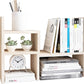 - Desktop Organizer Office Storage Rack Adjustable Wood Display Shelf | Birthday Gifts - Toy - Home Decor | - Free Style Rotation Display - True Natural Stand Shelf White Wood Tone