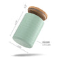 Kitchen Canisters with Bamboo Lids, Airtight Metal Canister Set, Coffee, Sugar, Tea, Flour Storage Containers, Farmhouse Kitchen Decor, Mint, 5.25” X 6.75”, Set of 3