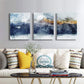 Abstract Canvas Wall Art for Living Room Modern Navy Blue Abstract Mountains Print Poster Picture Artworks for Bedroom Bathroom Kitchen Wall Decor 3 Pieces Framed Ready to Hang