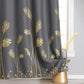 Blackout Curtains for Bedroom Living Room Palm Tree and Wheat Pattern Thermal Insulated Window Curtain Panels for Dining Room, 42Wx84L, Dark Grey, 1Pair