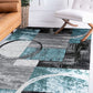 Contemporary Abstract Circle Design Soft Indoor Area Rug 5'3" X 7'3" Gray