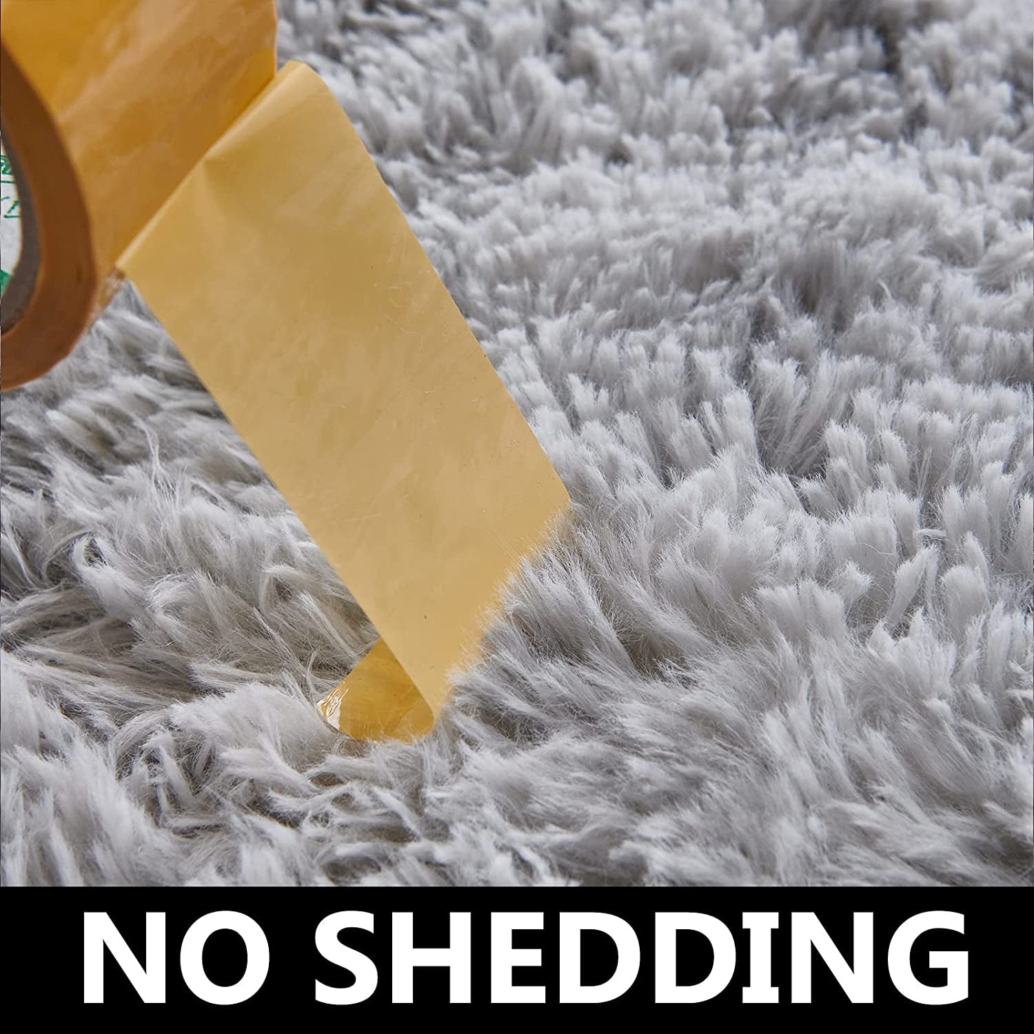 Shag Area Rug, 5X7 Ft Tie-Dyed Light Grey Upgrade Anti-Skid Durable Rectangular Cozy Rug, High Pile Soft Throw Rug for Nursery Room Living Room