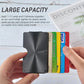 Metal Wallets for Men with Money Clip - Slim Minimalist Aluminum Wallet Credit Card Holder RFID Blocking(Cd Raised Grain, Black)