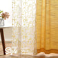 2 Embroidery Floral Semi Sheer Curtains and 2 Burlap Privacy Curtains for Windows 4 Panel Curtains Set Yellow Curtains for Living Room Curtains 84 Inches Long (Cornsilk, W27.5Xl84 Inch Each)