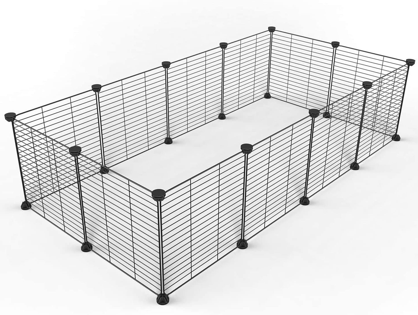 Pet Playpen, Small Animal Cage Indoor Portable Metal Wire Yd Fence for Small Animals, Guinea Pigs, Rabbits Kennel Crate Fence Tent, Black, (12Panels)