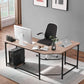 66" Large Corner Computer Desks L-Shaped with CPU Stand/Pc Laptop Study Writing Table Workstation for Home Office Wood & Metal,Oak, 66.3X18.9 Inch
