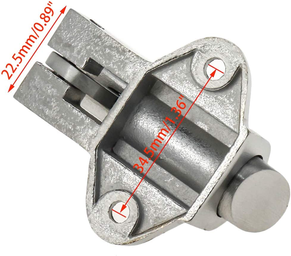 1Pc Stainless Steel Automatic Spring Loaded Latch Security Gate Door Lock with Screws for Doors, Cabinets, Drawers & Windows(Lower Latch with round Handle)