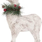 Reindeer Christmas Decoration Christmas Deers 12'' Standing Reindeer Decorations Christmas Deer Figurines Ornament Figurines with Red Berry Stem Pine Wreath, Indoor Tabletop Decorative