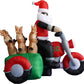5 Foot Tall Christmas Inflatable Santa Claus and Three Reindeer on Motorcycle Outdoor Indoor Decoration