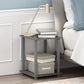 Simplistic Set of 2 End Table, French Oak Grey/Grey