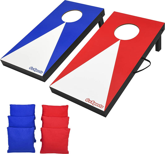 Gosports Portable Size Cornhole Game Set with 6 Bean Bags - Great for Indoor & Outdoor Play (Choose between Classic or Wood Designs)