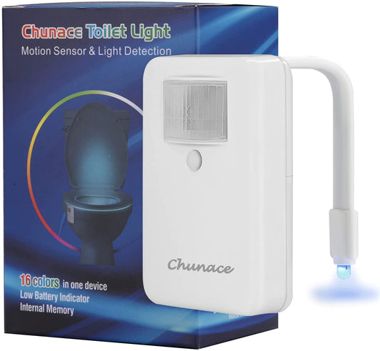 16-Color Toilet Night Light, Motion Sensor Activated Bathroom LED Bowl Nightlight, Unique & Funny Gifts Idea for Dad Teen Boy Kids Men Women, Cool Fun Gadgets for Stocking Stuffers