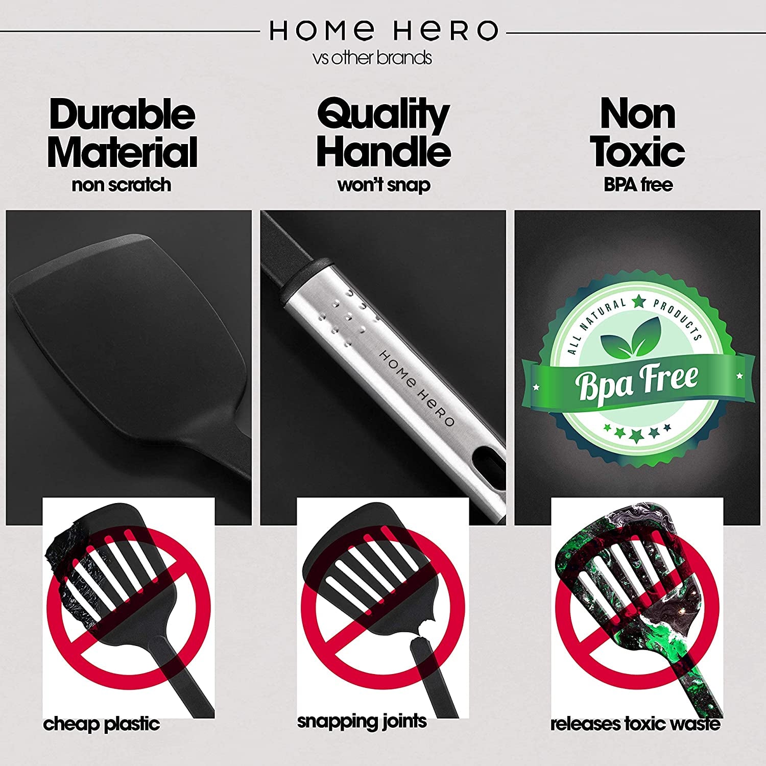 Kitchen Utensils Set - Nylon & Stainless Steel Cooking Utensils Set - Non-Stick Kitchen Utensils with Spatula - 44 Pc Set