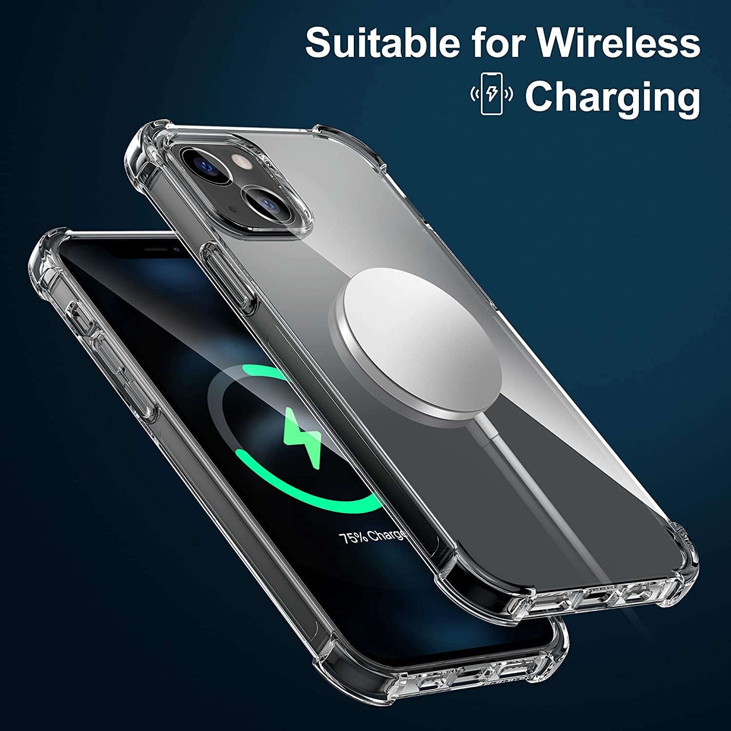 Migeec Compatible with Iphone 13 Clear Case Shockproof Phone Cover Protective Phone Case for Iphone 13, 6.1 Inch