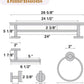 5 Piece Brushed Nickel Bathroom Hardware Set, Includes 24 Inch Double Towel Bar, Modern Bathroom Accessories Kit