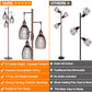 Industrial Floor Lamps for Living Room, Brown Tree Lamp with 6W LED Bulbs for Living Room Office Bederoom