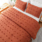 Terracotta Comforter Queen Comforter Set Burnt Orange Comforter Boho Comforter Tufted Pom Pom Ultra Soft Bed Set with 2 Pillow Cases All Season