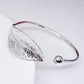 925 Sterling Silver Leaf Charm Bracelets & Bangles for Women Wedding Women Bracelet Vintage Style Adjustable Leaf Feather Bangle