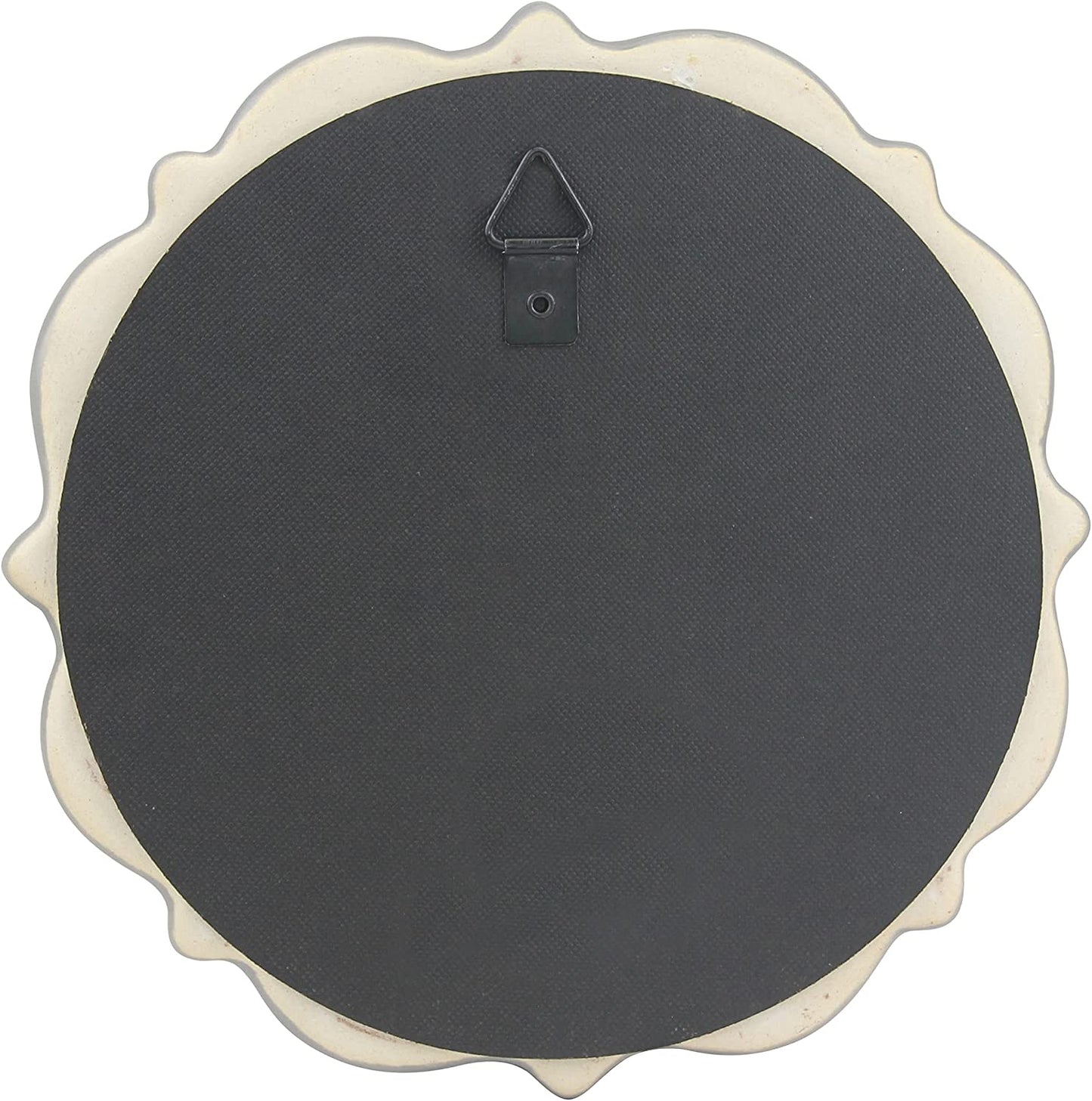 Decorative 9" Warm Taupe round Ceramic Accent Wall Mirror
