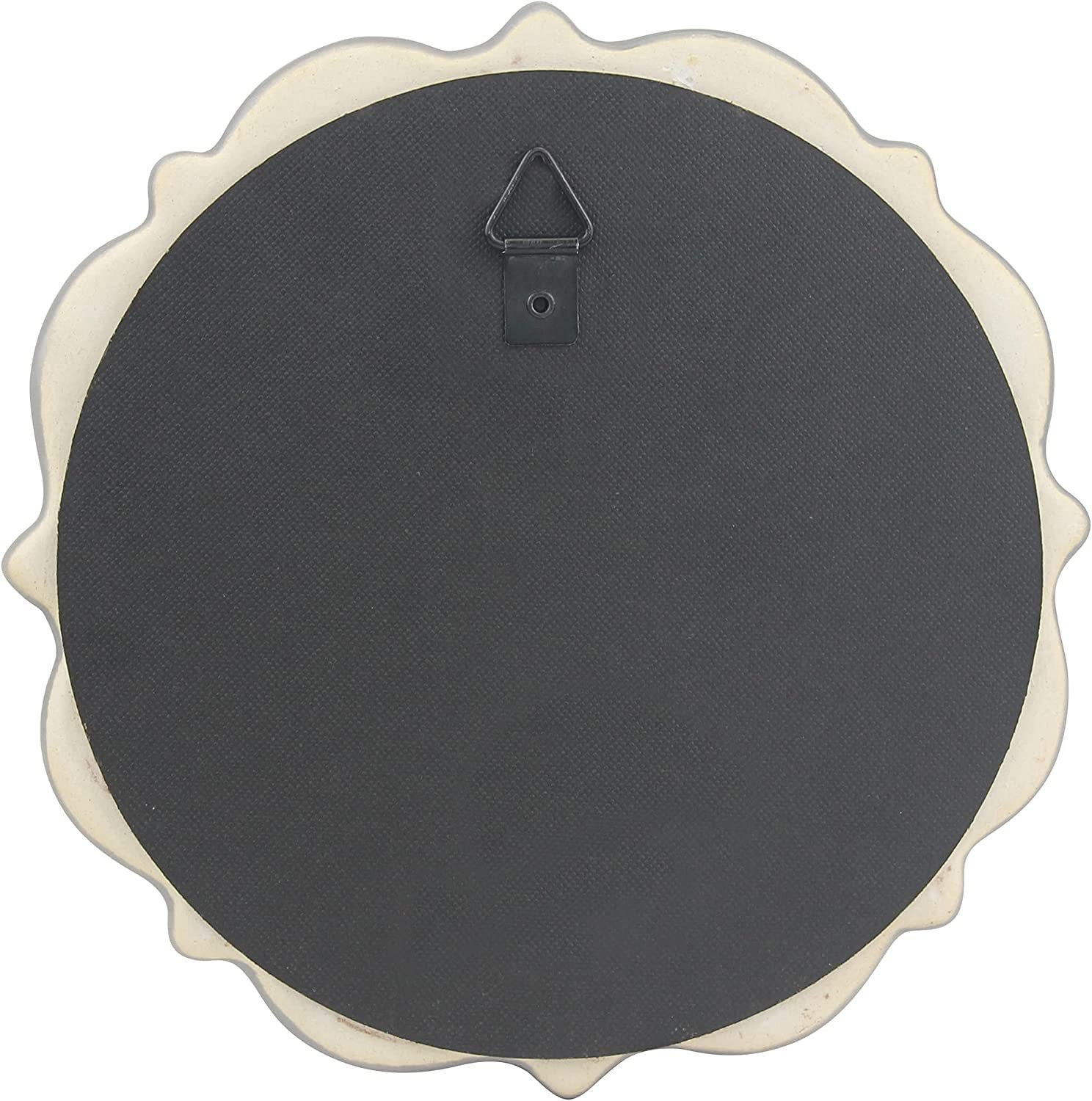 Decorative 9" Warm Taupe round Ceramic Accent Wall Mirror