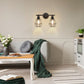 2-Light Industrial Bathroom Vanity Light, Farmhouse Metal Cage Wall Sconces, Rustic Matte Black Wall Mount Light Fixtures, Porch Wall Lamps for Living Room, Mirror Cabinets, Bedroom, E26 Base