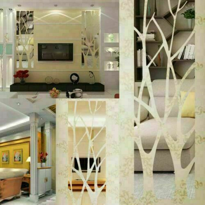 Modern Tree Mirror Decal Art Mural Wall Stickers Removable DIY Home Decorations