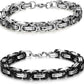 2-3 Pcs 8MM Stainless Steel Chain Link Bracelets for Men Byzantine Bracelets,8.0-9.1 Inches