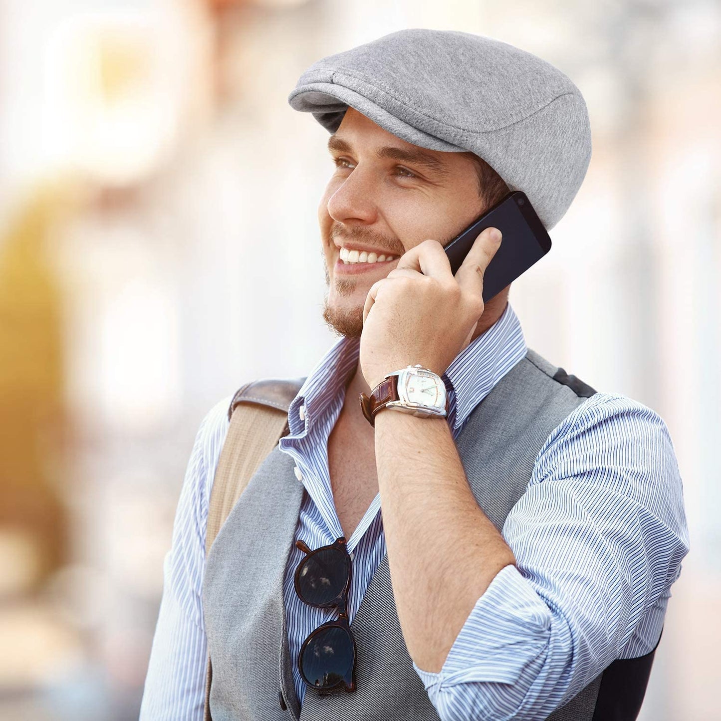 4 Pieces Men'S Flat Cap Gatsby Newsboy Hat Driving Cabbie Hunting Cap