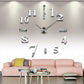 Modern DIY Analog 3D Mirror Surface Large Number Wall Clock Sticker Home Decor