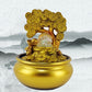 Gold Tree Desktop Fountain Waterfall Decoration with LED Light Portable Tabletop Decorative Zen Meditation Waterfall for Office Living Room Craft Gift