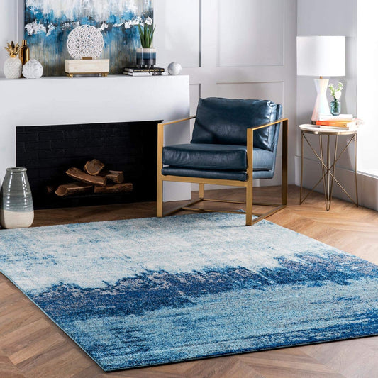 Alayna Abstract Area Rug, 5' X 7' 5", Blue
