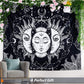 Not Fade Machine Washable Mandala Tapestry Wall Hanging Trippy Hippie Bohemian Psychedelic Wall Tapestry for Bedroom Living Room, Blue White, Small (28.7X37.4 Inches)(73X95 Cm)
