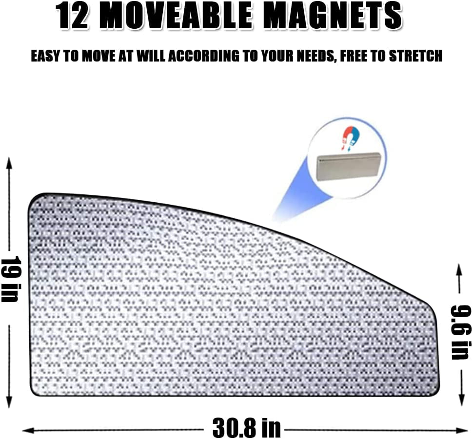 Car Window Shades - 4 Pcs Side Window Sun Shade Interior Sun Protection Curtains Magnetic Retractable Fordable Car Window Screen Auto Accessories