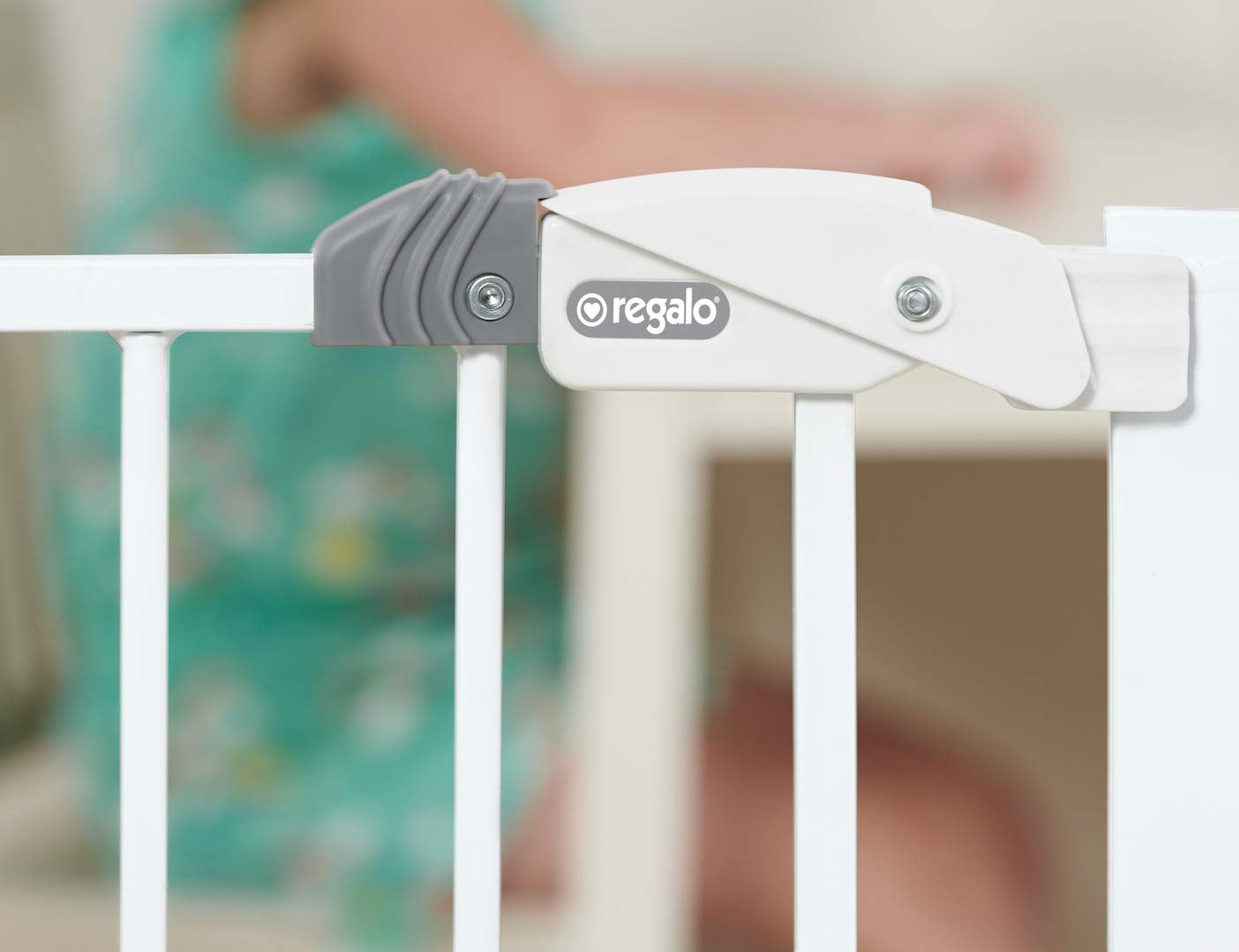 Easy Step 38.5-Inch Wide Walk Thru Baby Gate, Includes 6-Inch Extension Kit, 4 Pack Pressure Mount Kit, 4 Pack Wall Cups and Mounting Kit