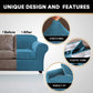 4 Pieces Sofa Covers Stretch Velvet Couch Covers for 3 Cushion Sofa Slipcovers Soft Sofa Slip Covers Furniture Covers with 3 Individual Seat Cushion Covers, Machine Washable (Large, Blue)