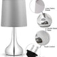 Touch Bedside Table Lamps Set of 2, Bedroom Nightstand Lamps, 3-Way Dimmable Touch Desk Lamps with Lampshade for Bedroom, Living Room and Office (Included E12 Bulb)