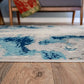 Sky Collection Whimsical Abstract Area Rug 5' X 7' Blue