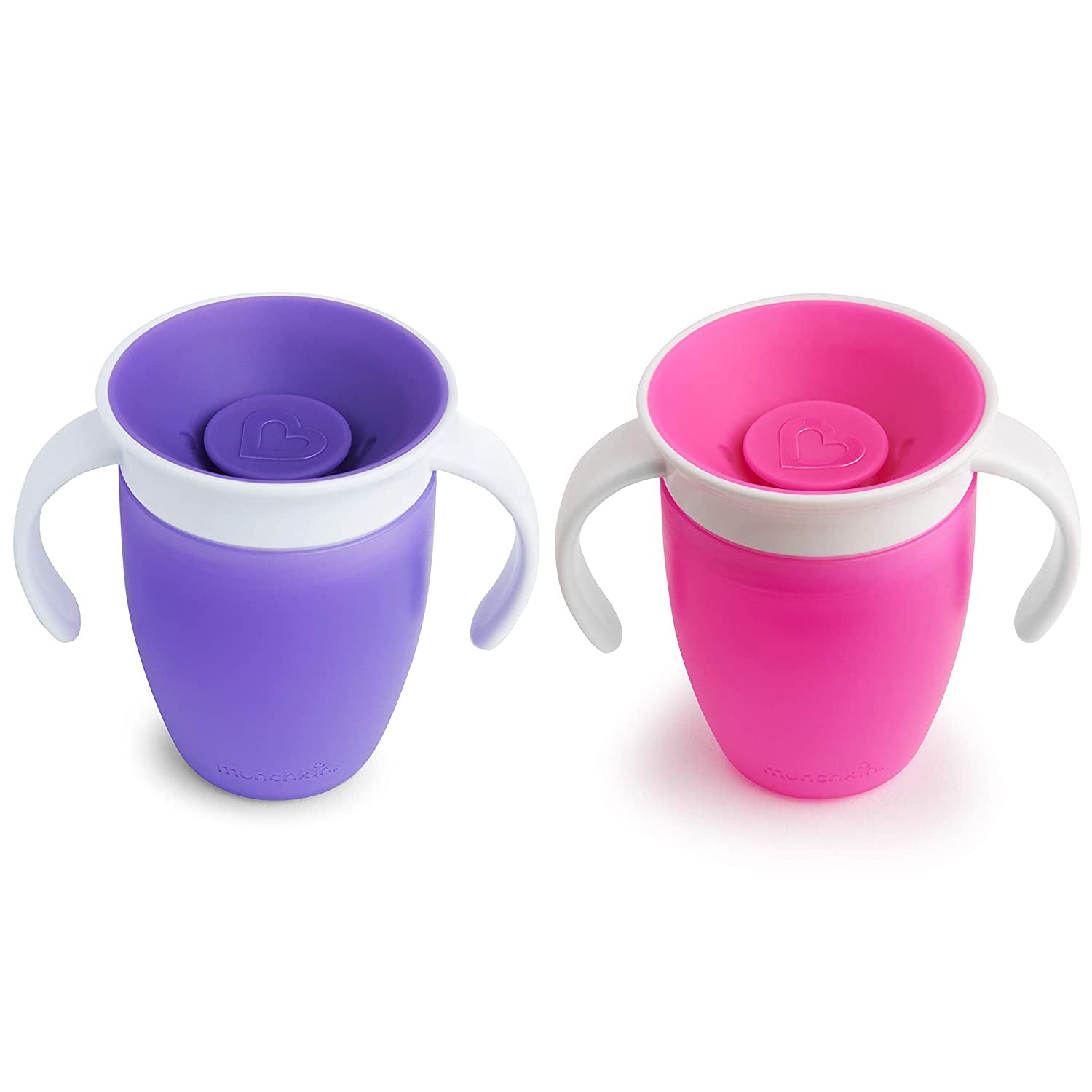 Miracle 360 Trainer Cup, Pink/Purple, 7 Oz, 2 Count