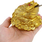 Large Money Toad Statue, Feng Shui Three Legged Toad with Coin, Lucky Charm Wealth Frog for Cash Register, Office Desk , House Warming, Store Opening Gift (Gold)